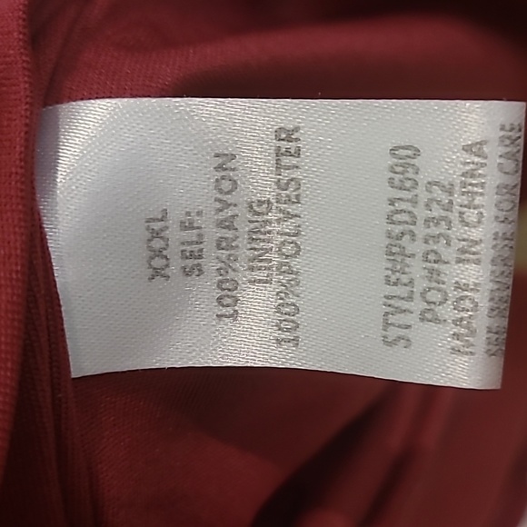 JessaKae Maroon Embroidered Faux-Wrap Dress XXXL - Picture 4 of 5